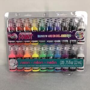 TULIP Dimensional Fabric Paint Set 20 Pc Neon Colors B17
